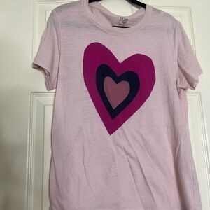 J. Crew Pink and Purple Heart Kids Tee